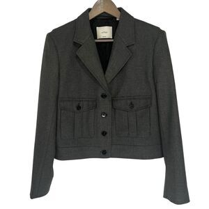 Aritizia Wilfred Adelaide Jacket Womens Medium Heather Charcoal Cargo Blazer
